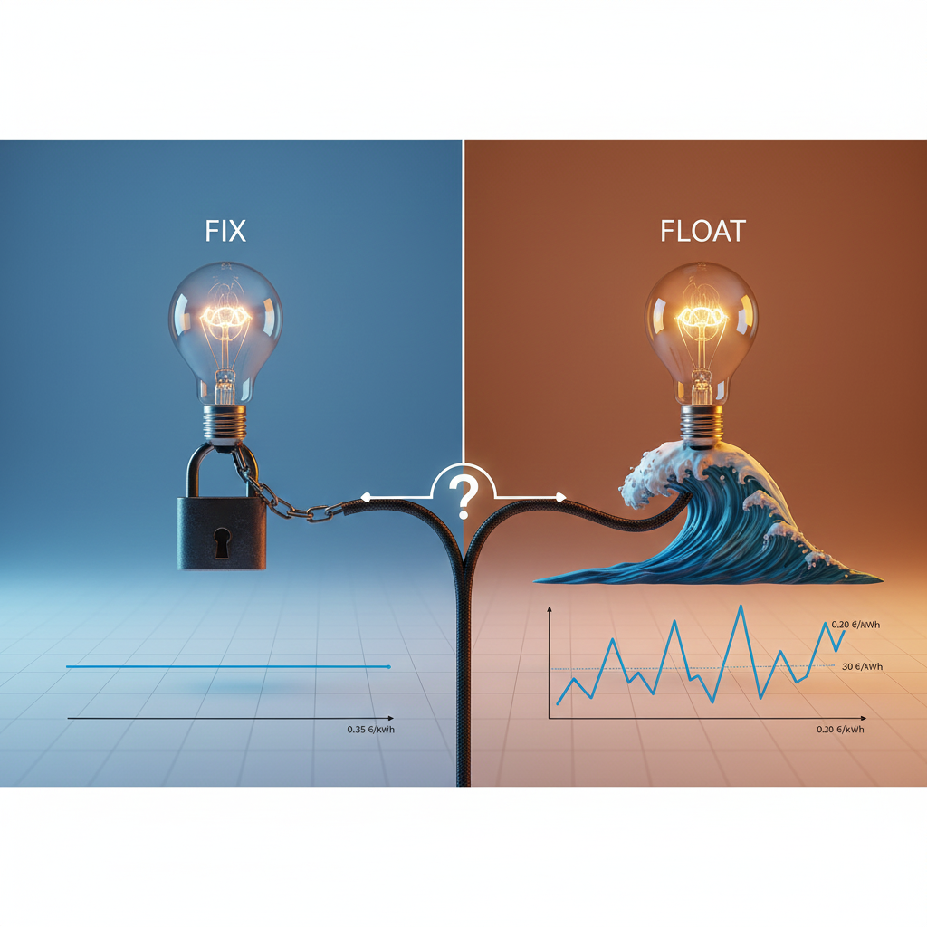Vergleichsgrafik Fixpreis oder Floattarif Strom