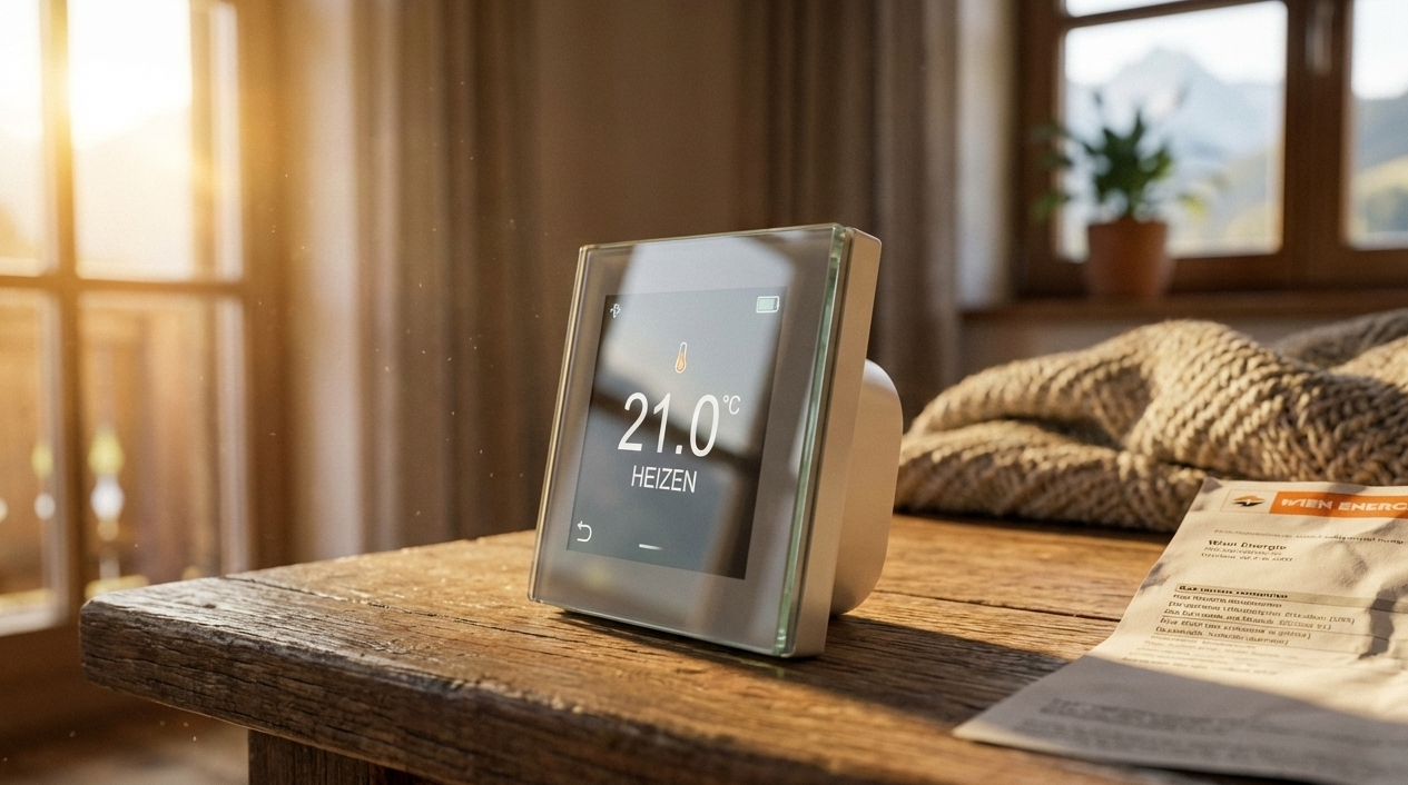 Österreichischer Haushalt prüft Gasrechnung und Heizkosten